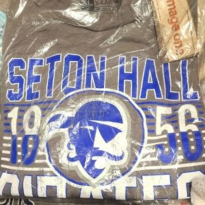 ncaa seton hall pirates adult ncaa retro stacked image one everyday short sleeve